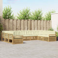 Outdoor-Sofagarnitur 9 pcs Weiß und Creme Massivholz Akazie