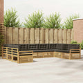 Outdoor-Sofagarnitur 9 pcs Weiß und Anthrazit Massivholz Akazie