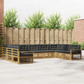 Outdoor-Sofagarnitur 9 pcs Weiß und Anthrazit Massivholz Akazie