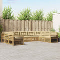 Outdoor-Sofagarnitur 9 pcs Weiß und Beige Massivholz Akazie
