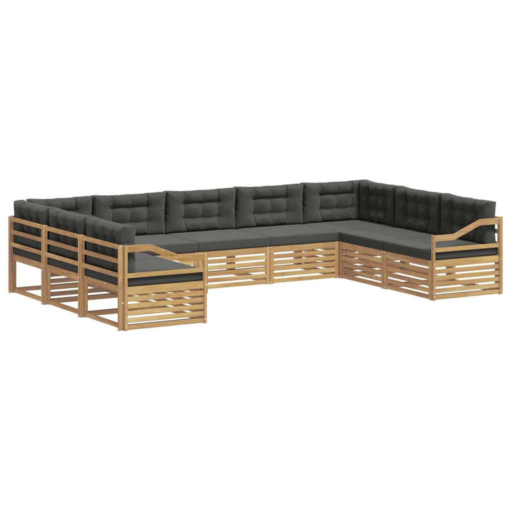 Outdoor-Sofagarnitur 9 pcs Weiß und Anthrazit