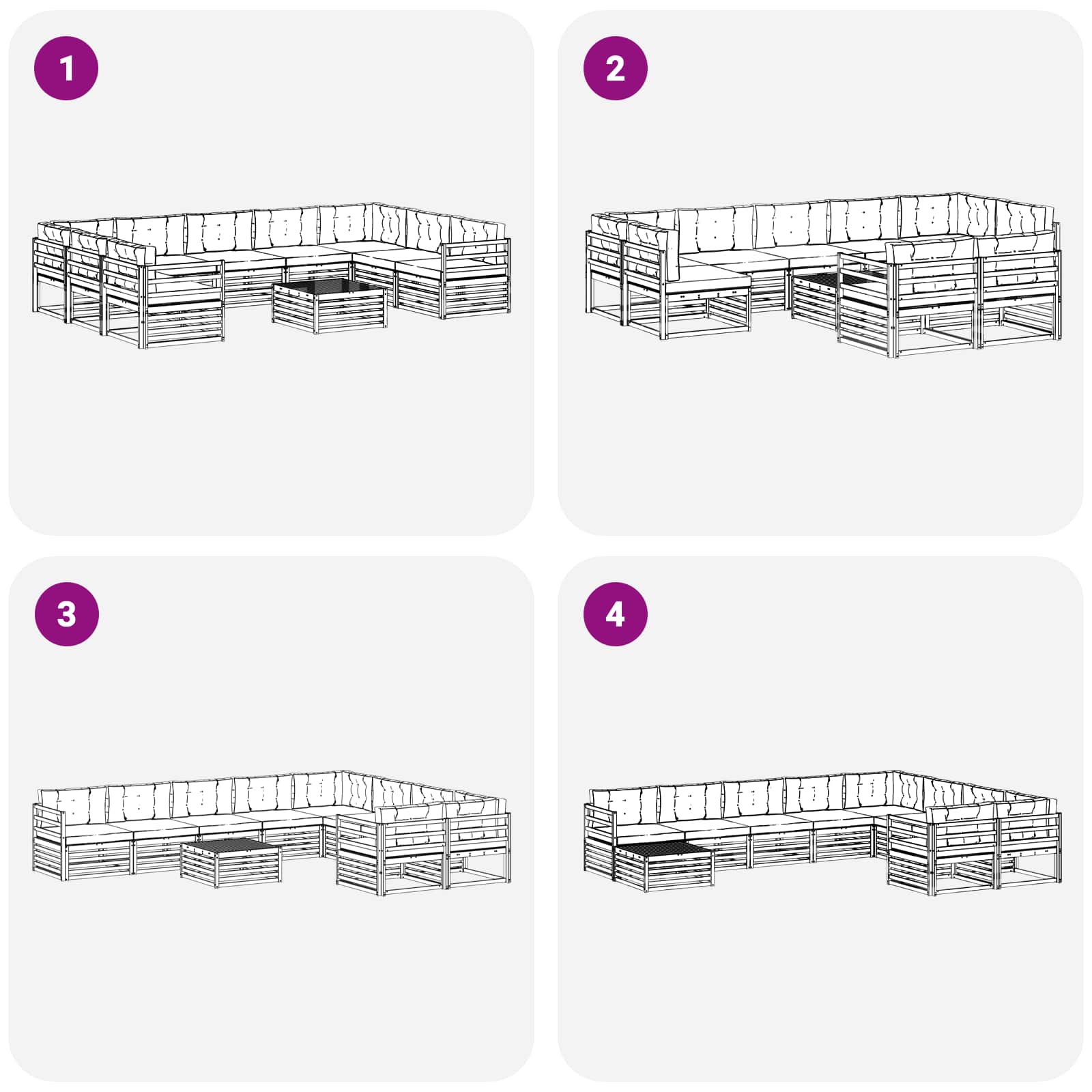 Outdoor-Sofagarnitur mit Kissen 10 pcs Massivholz Akazie
