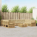 Outdoor-Sofagarnitur mit Kissen 10 pcs Weiß und Beige Polyester