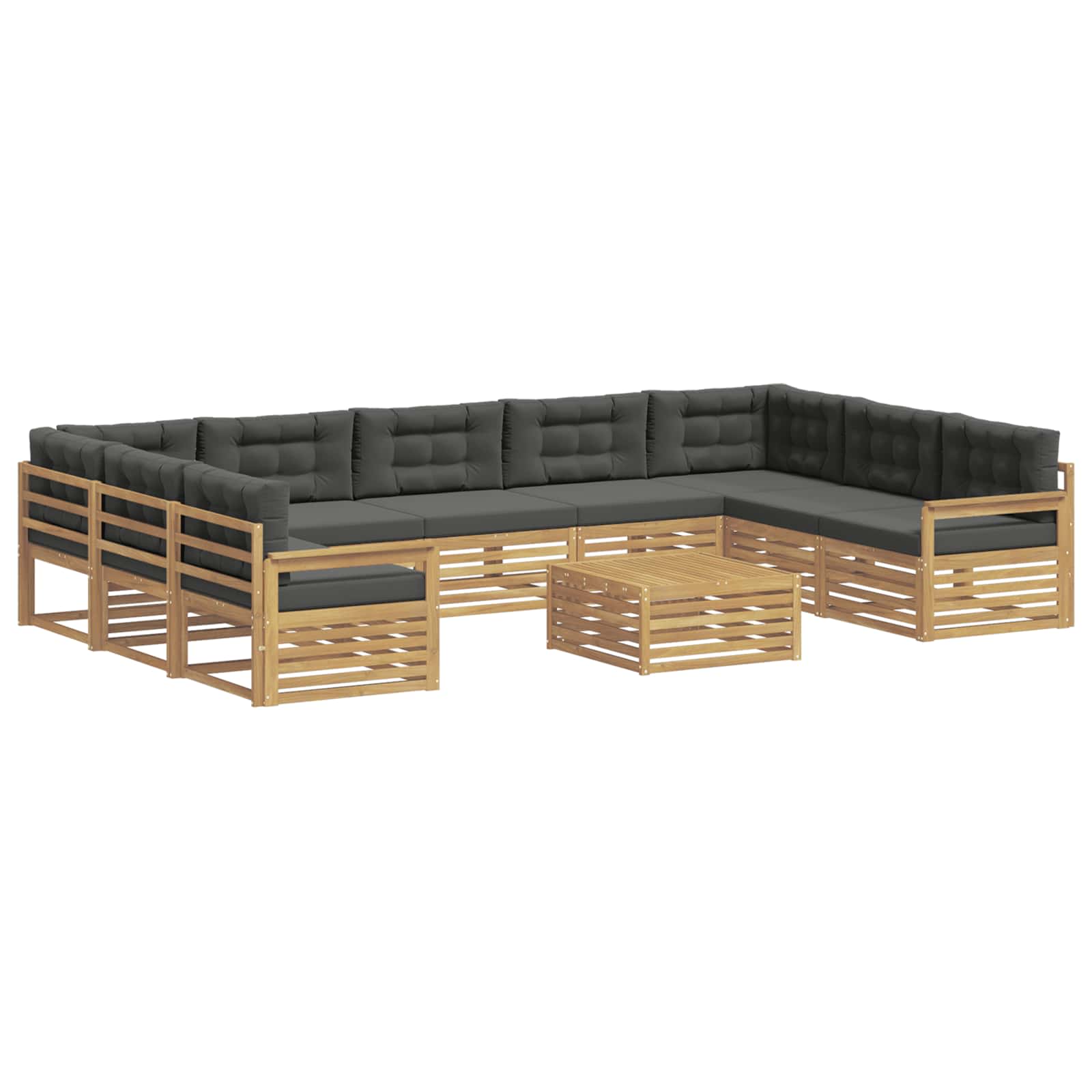 Outdoor-Sofagarnitur mit Kissen 10 pcs Weiß und Anthrazit