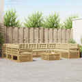 Outdoor-Sofagarnitur 10 pcs Weiß und Beige Massivholz Akazie