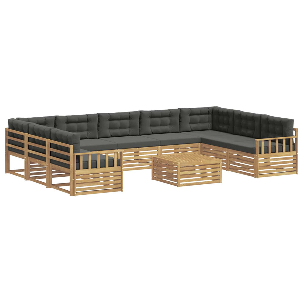 Outdoor-Sofagarnitur mit Kissen 10 pcs Weiß und Anthrazit