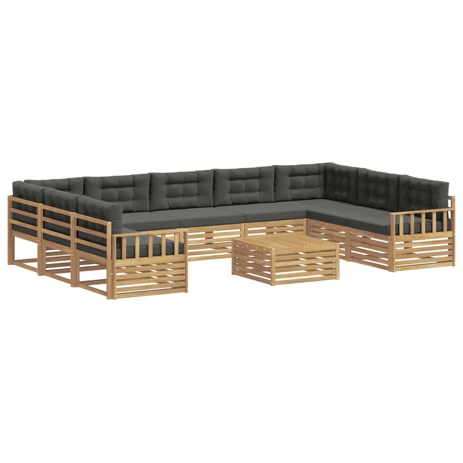 Outdoor-Sofagarnitur mit Kissen 10 pcs Weiß und Anthrazit