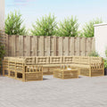 Outdoor-Sofagarnitur 10 pcs Weiß und Beige Massivholz Akazie