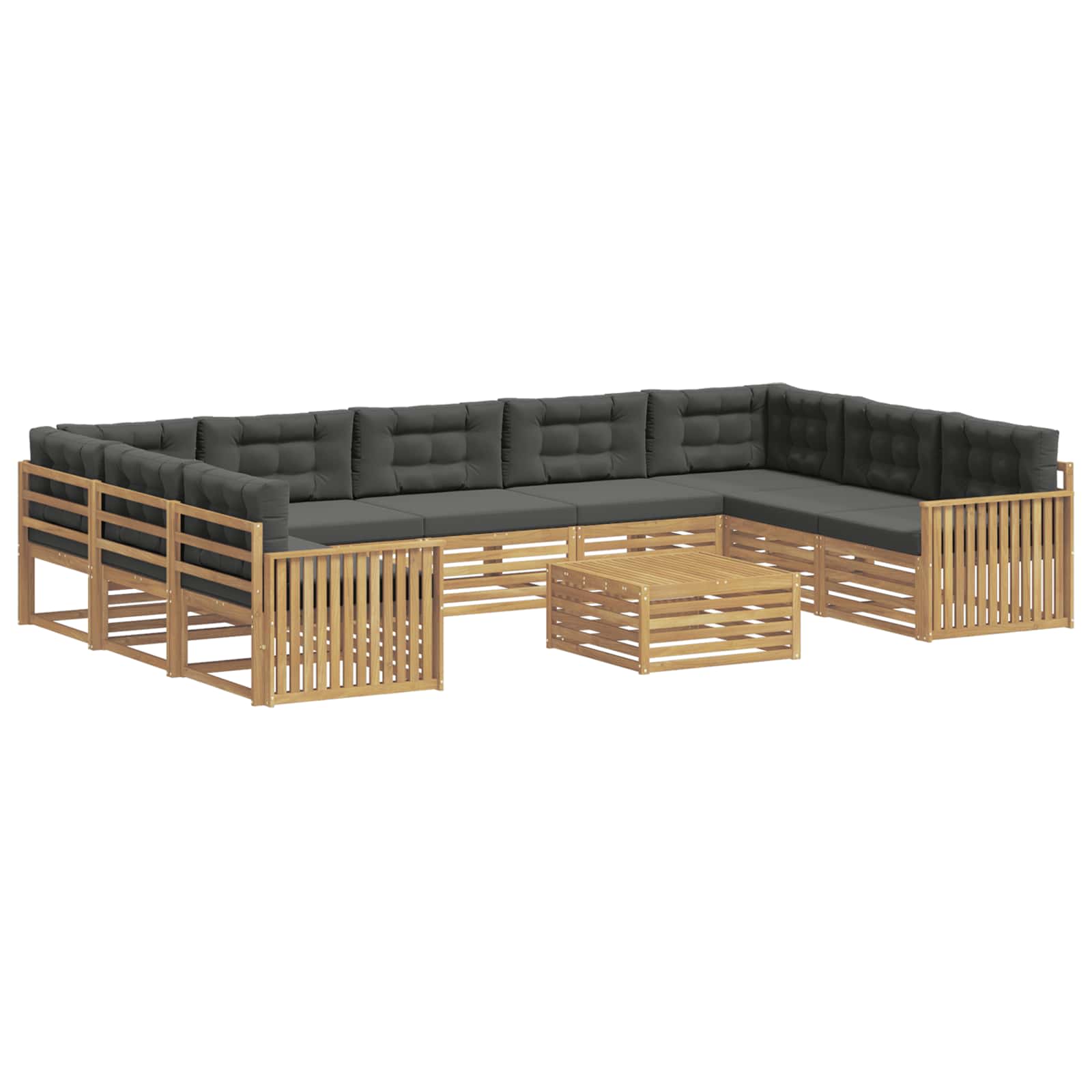 Outdoor-Sofagarnitur 10 pcs Weiß und Anthrazit