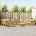 Outdoor-Sofagarnitur 10 pcs Weiß und Beige Massivholz Akazie