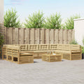 Outdoor-Sofagarnitur 10 pcs Weiß und Beige Massivholz Akazie