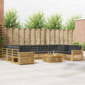 Outdoor-Sofagarnitur 10 pcs Weiß und Anthrazit