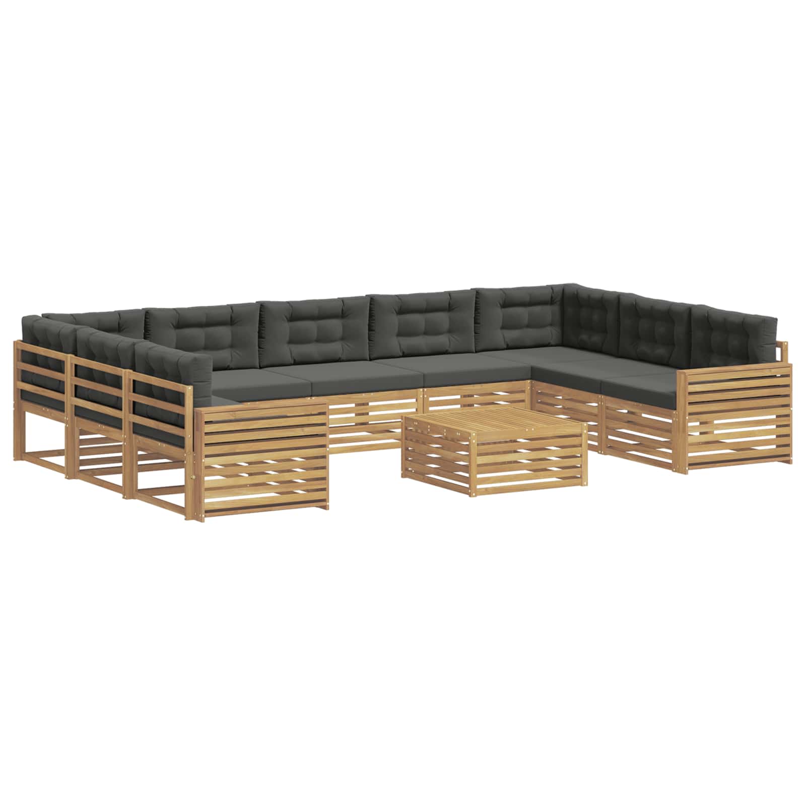 Outdoor-Sofagarnitur 10 pcs Weiß und Anthrazit