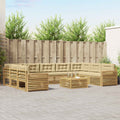 Outdoor-Sofagarnitur 10 pcs Weiß und Beige Massivholz Akazie