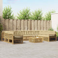 Outdoor-Sofagarnitur 10 pcs Weiß und Beige Massivholz Akazie