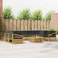 Outdoor-Sofagarnitur 10 pcs Weiß und Anthrazit Polyester