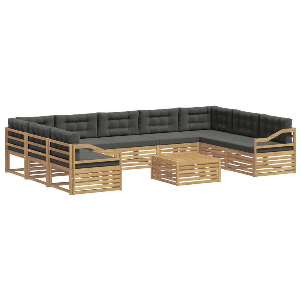 Outdoor-Sofagarnitur 10 pcs Weiß und Anthrazit Polyester