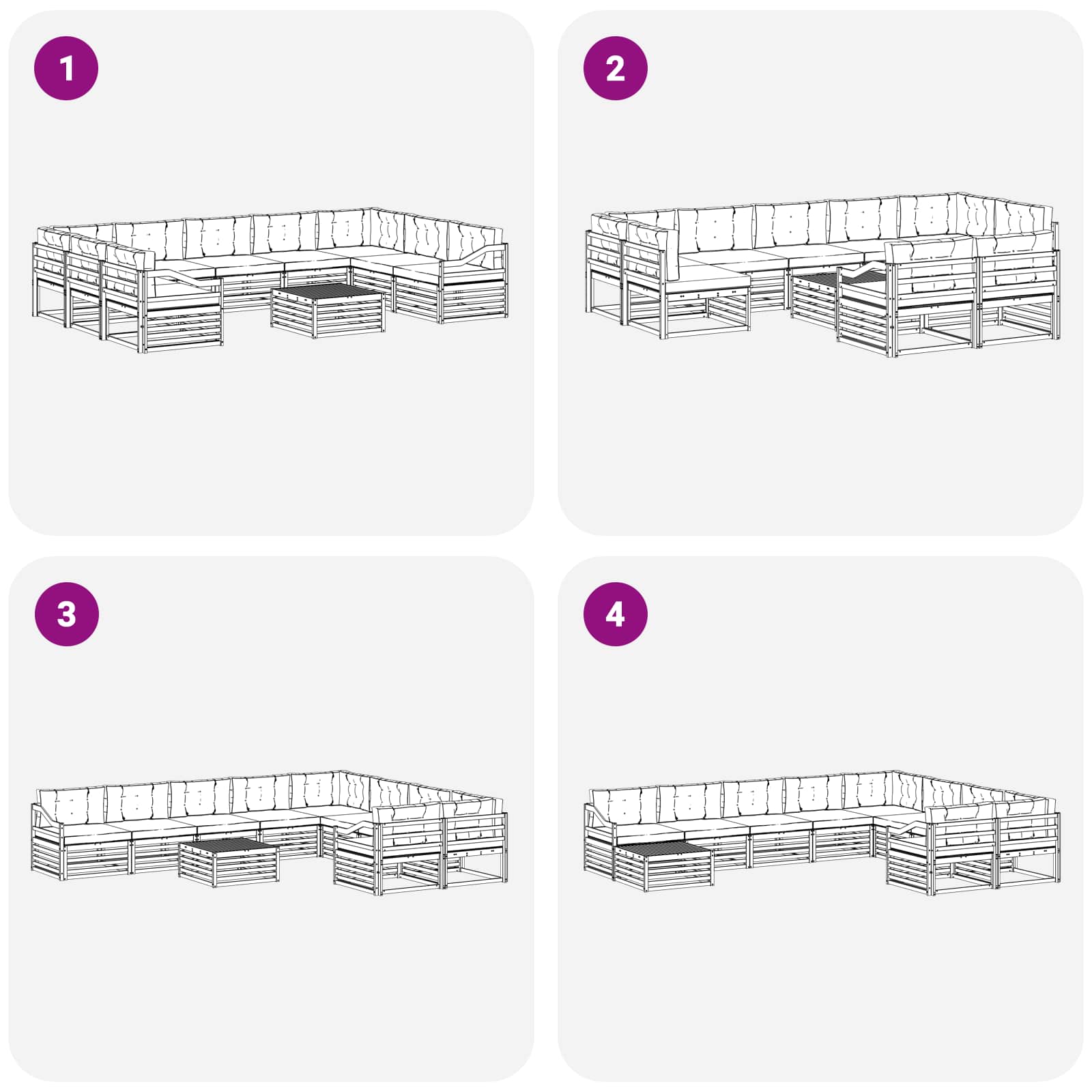 Outdoor-Sofagarnitur 10 pcs Weiß und Anthrazit Polyester