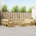 Outdoor-Sofagarnitur mit Kissen 10 pcs Weiß und Beige Polyester
