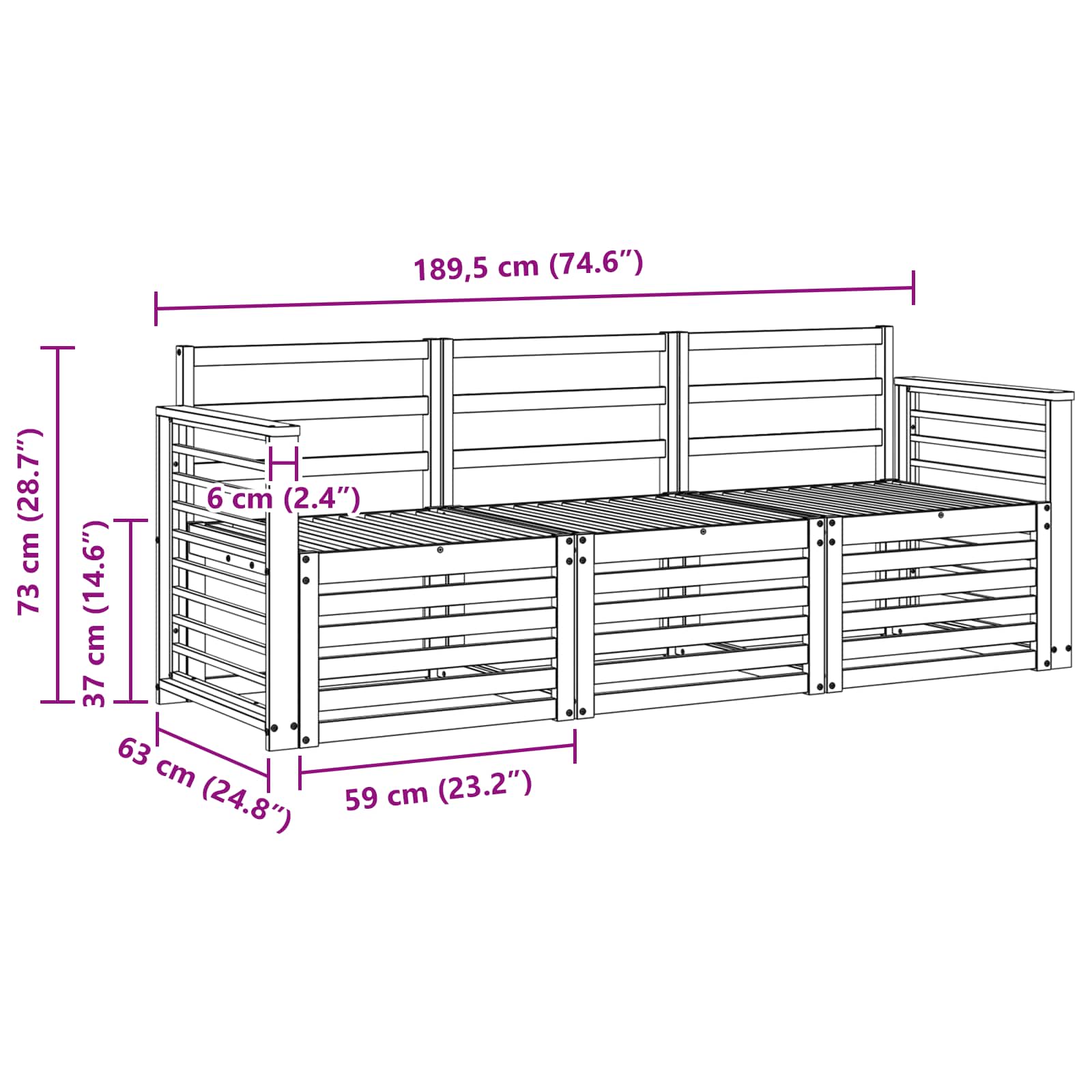 Sofagarnituren 3 pcs