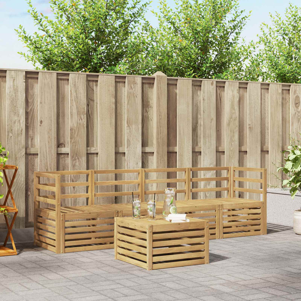 Outdoor-Sofagarnitur 5 pcs Weiß Massivholz Akazie
