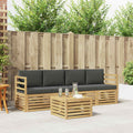 Outdoor-Sofagarnitur 5 pcs Weiß und Anthrazit Polyester