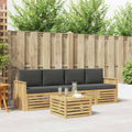 Outdoor-Sofagarnitur 5 pcs Weiß und Anthrazit Polyester