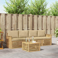 Outdoor-Sofagarnitur mit Kissen 5 pcs Weiß und Beige Polyester