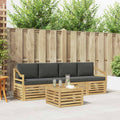 Outdoor-Sofagarnitur 5 pcs Weiß und Anthrazit Polyester