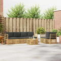 Outdoor-Sofagarnitur 7 pcs Weiß und Anthrazit Polyester