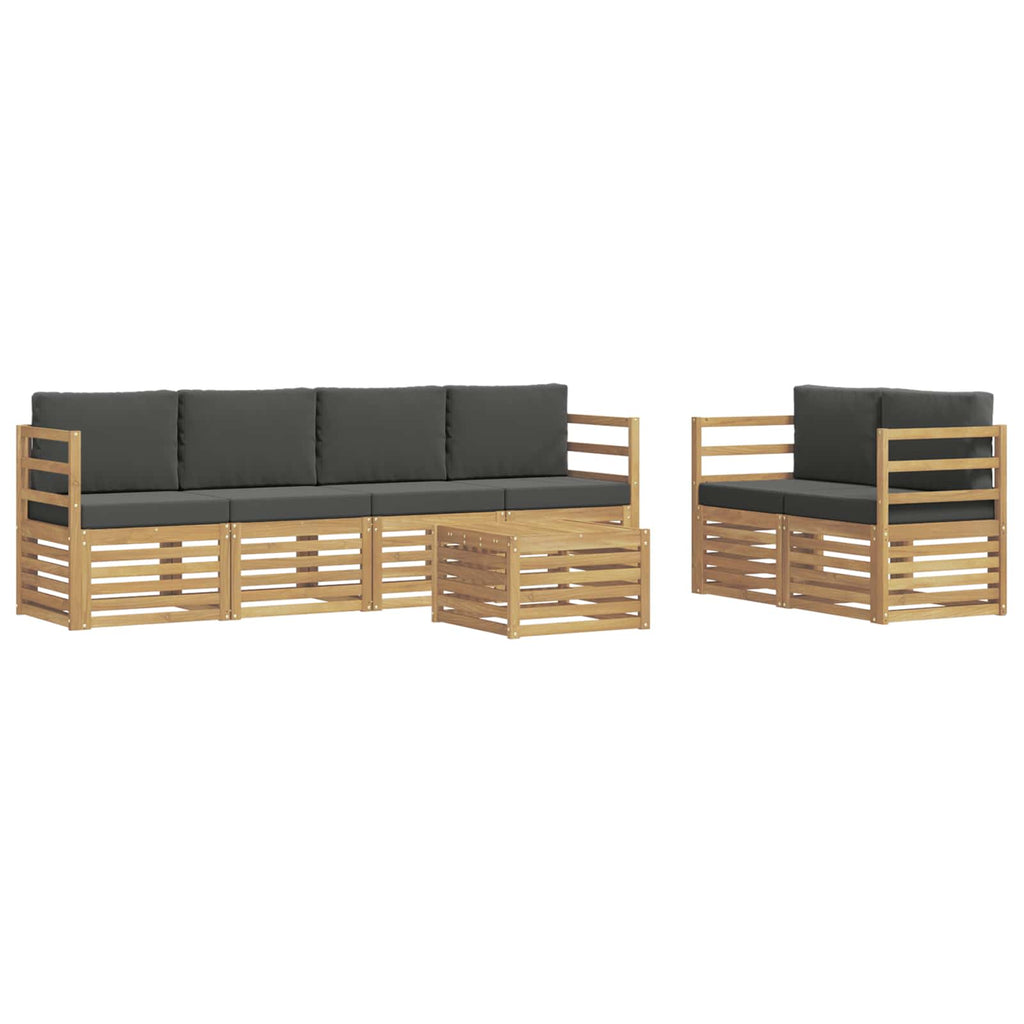 Outdoor-Sofagarnitur 7 pcs Weiß und Anthrazit Polyester