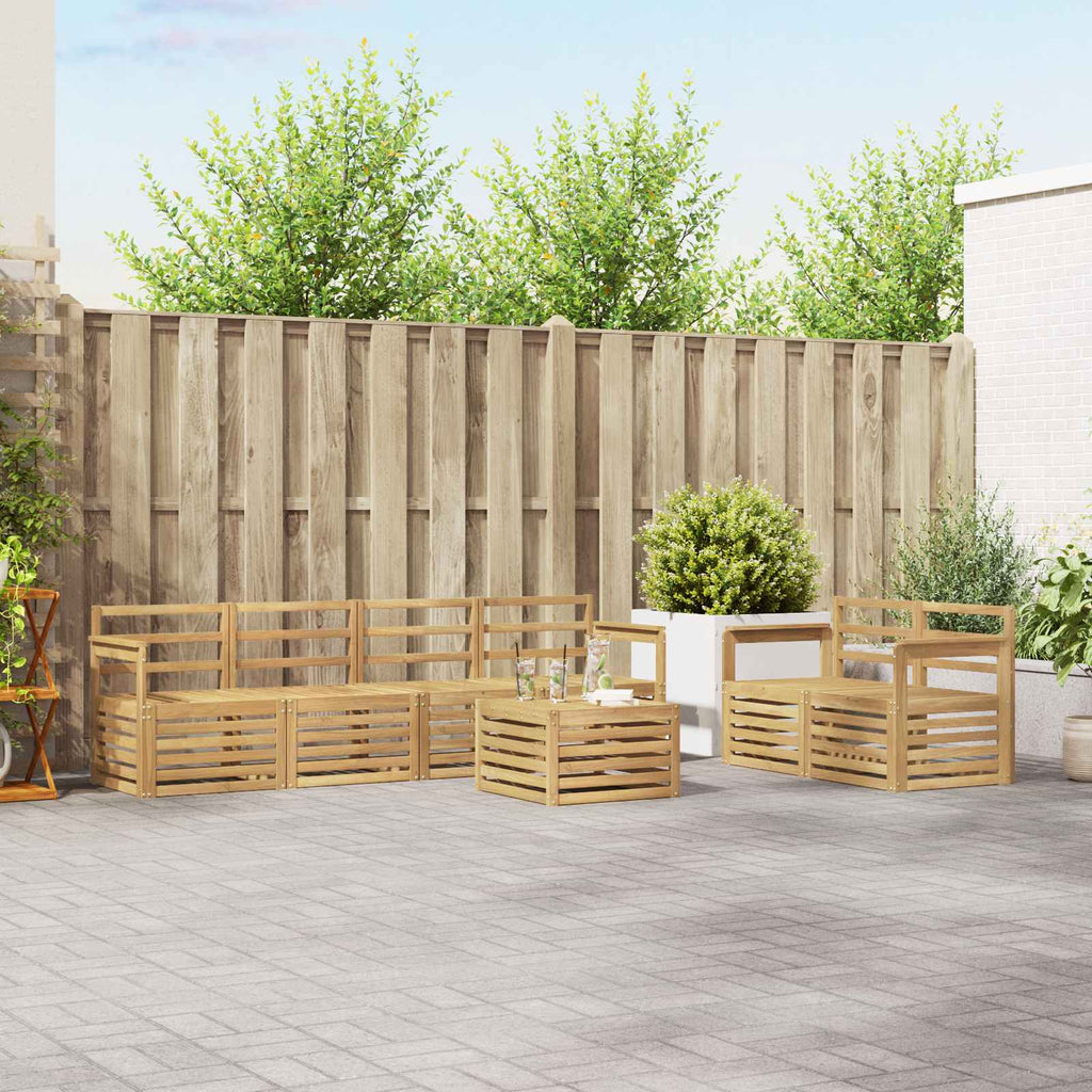 Outdoor-Sofagarnitur 7 pcs Weiß Massivholz Akazie