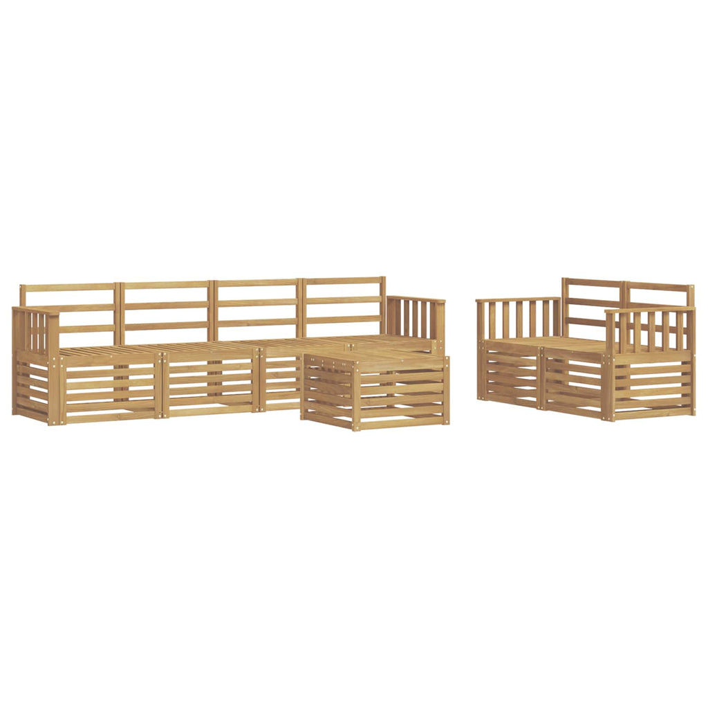 Outdoor-Sofagarnitur 7 pcs Weiß Massivholz Akazie