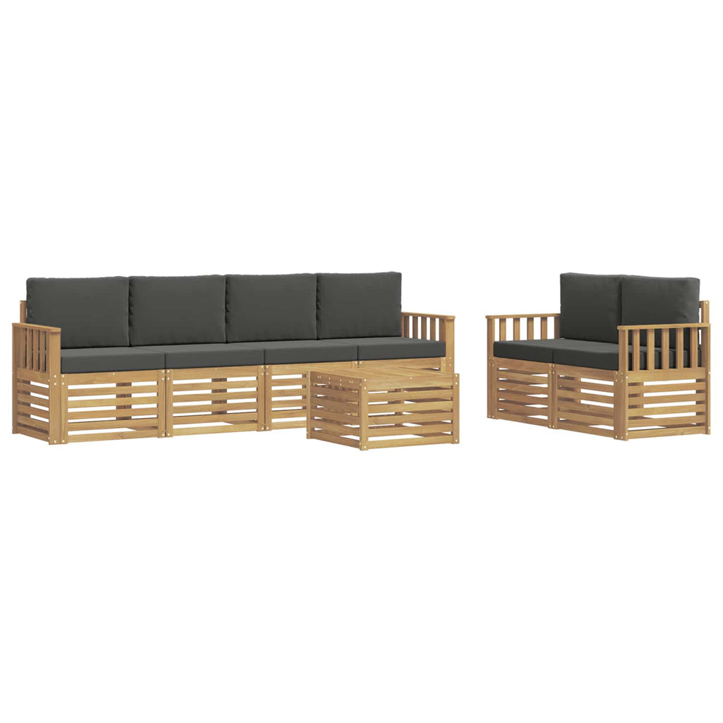 Outdoor-Sofagarnitur 7 pcs Weiß und Anthrazit Polyester