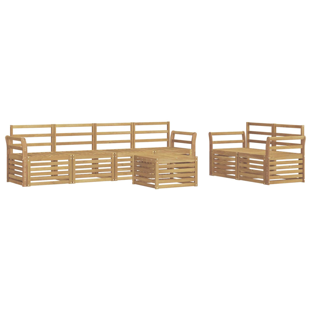 Outdoor-Sofagarnitur 7 pcs Weiß Massivholz Akazie