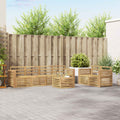 Outdoor-Sofagarnitur 7 pcs Weiß Massivholz Akazie