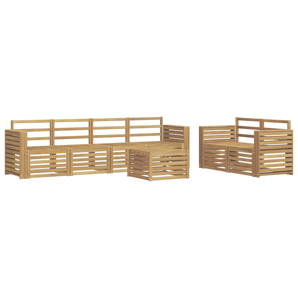 Outdoor-Sofagarnitur 7 pcs Weiß Massivholz Akazie