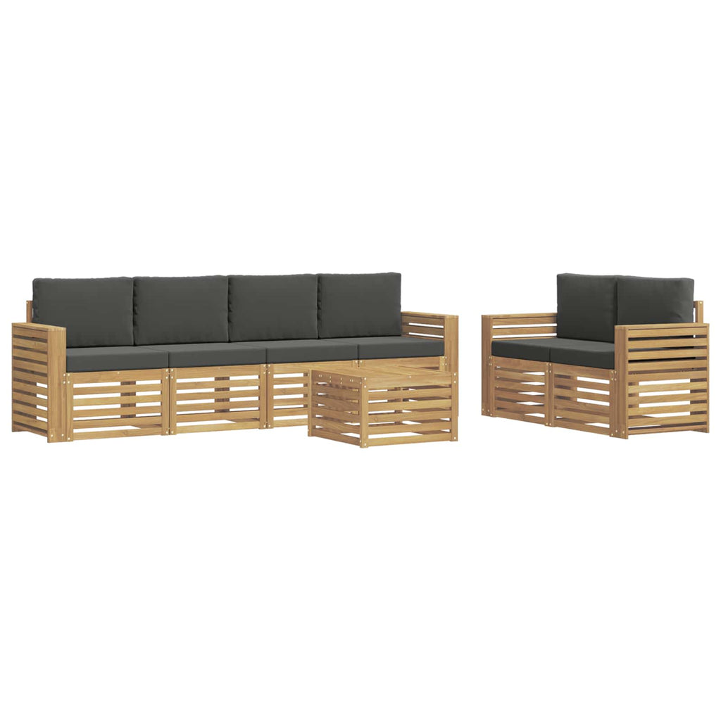 Outdoor-Sofagarnitur 7 pcs Weiß und Anthrazit Polyester