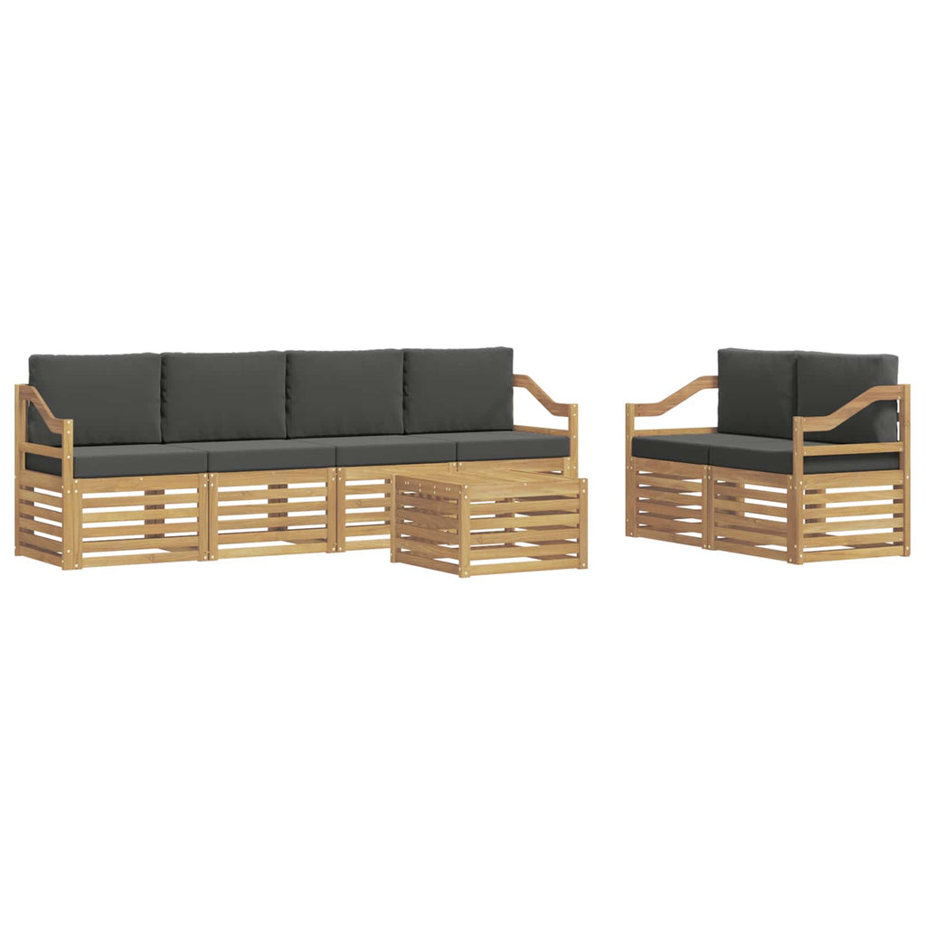 Outdoor-Sofagarnitur 7 pcs Weiß und Anthrazit Polyester