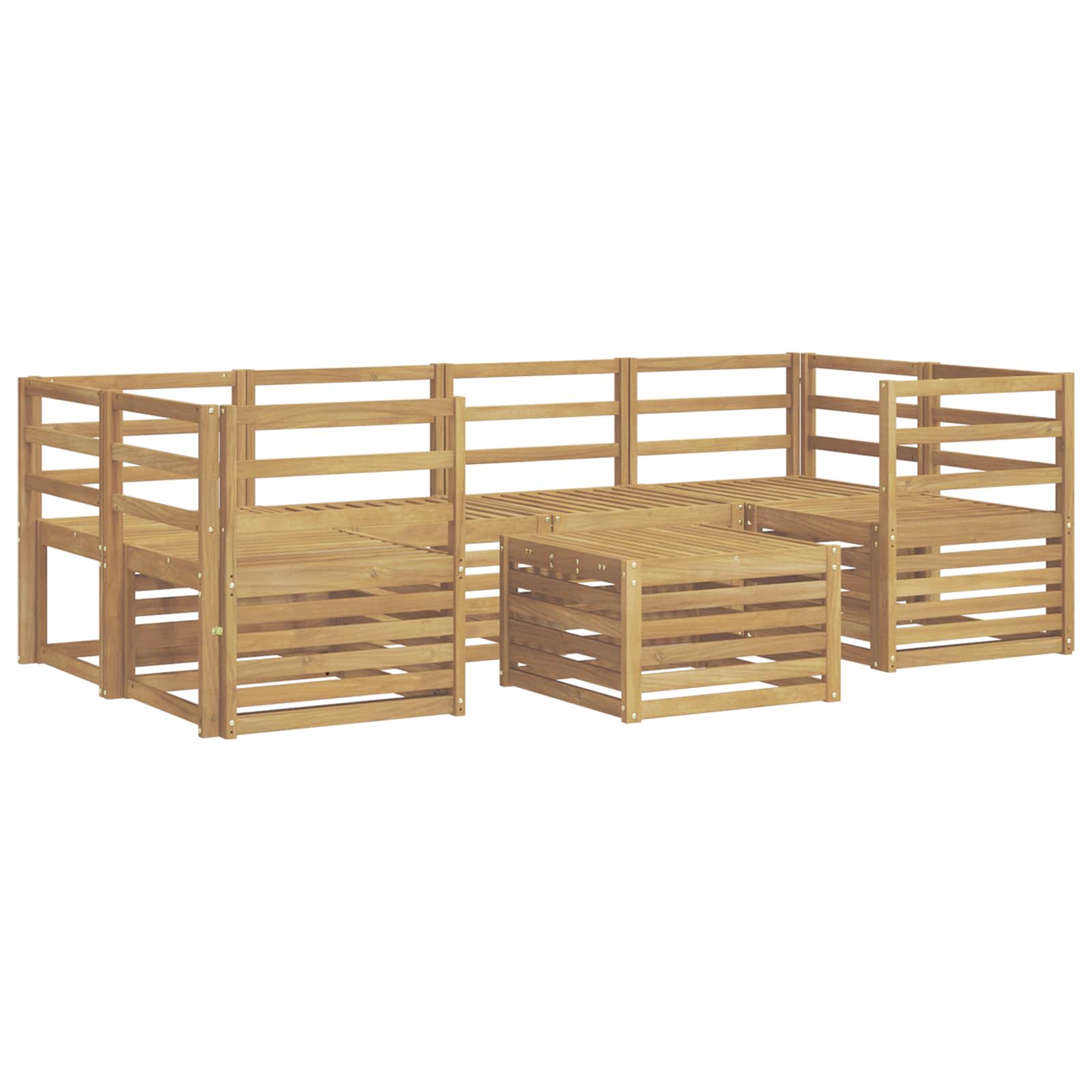 Outdoor-Sofagarnitur 7 pcs Weiß Massivholz Akazie
