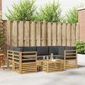 Outdoor-Sofagarnitur 7 pcs Weiß und Anthrazit Polyester