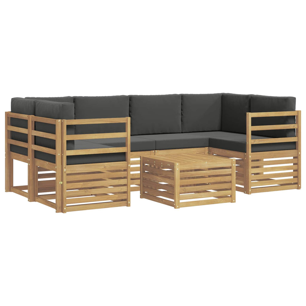 Outdoor-Sofagarnitur 7 pcs Weiß und Anthrazit Polyester