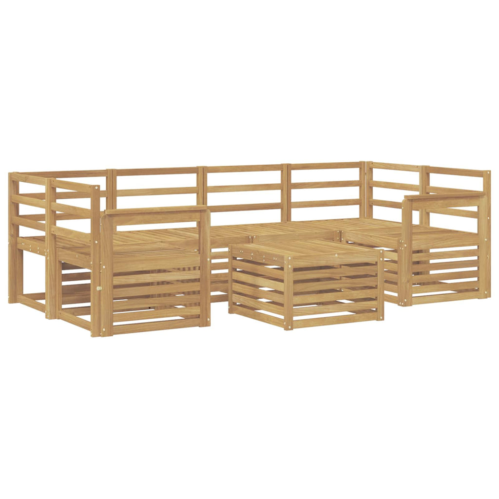Outdoor-Sofagarnitur 7 pcs Weiß Massivholz Akazie
