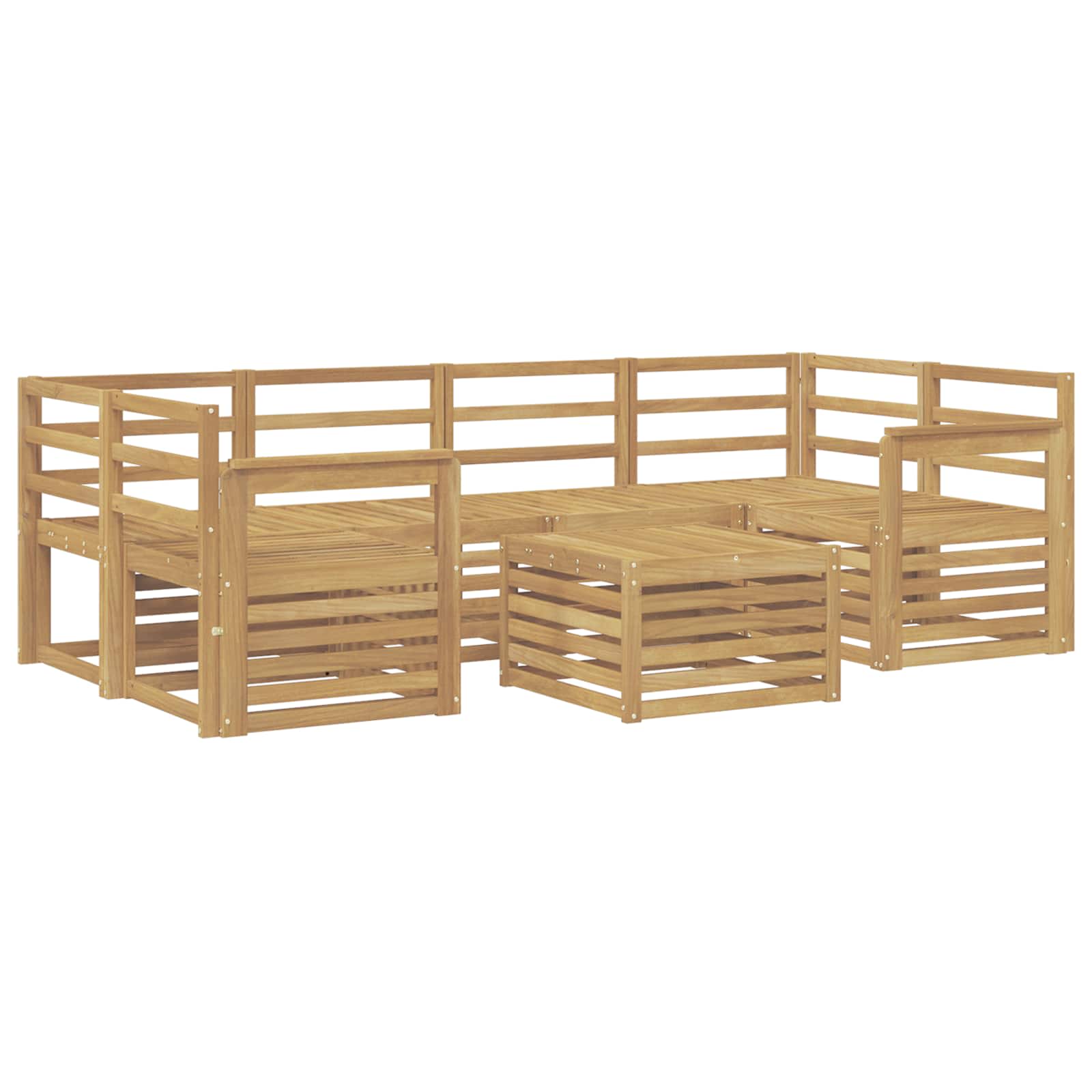 Outdoor-Sofagarnitur 7 pcs Weiß Massivholz Akazie