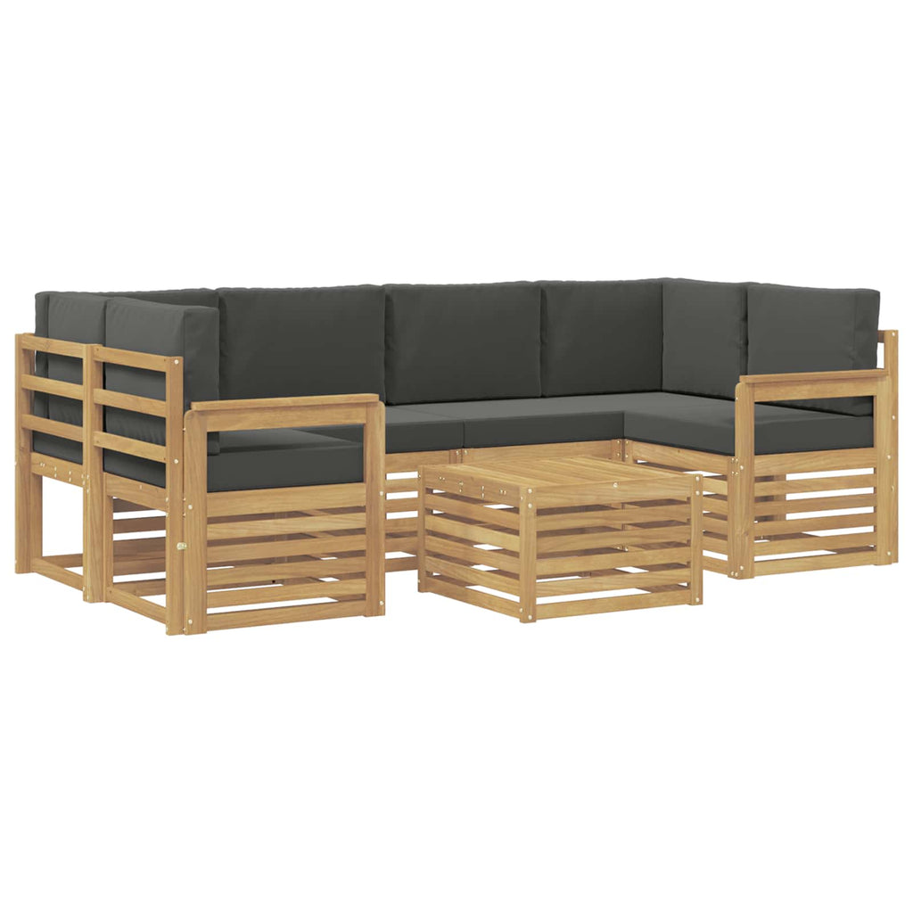 Outdoor-Sofagarnitur 7 pcs Weiß und Anthrazit Polyester