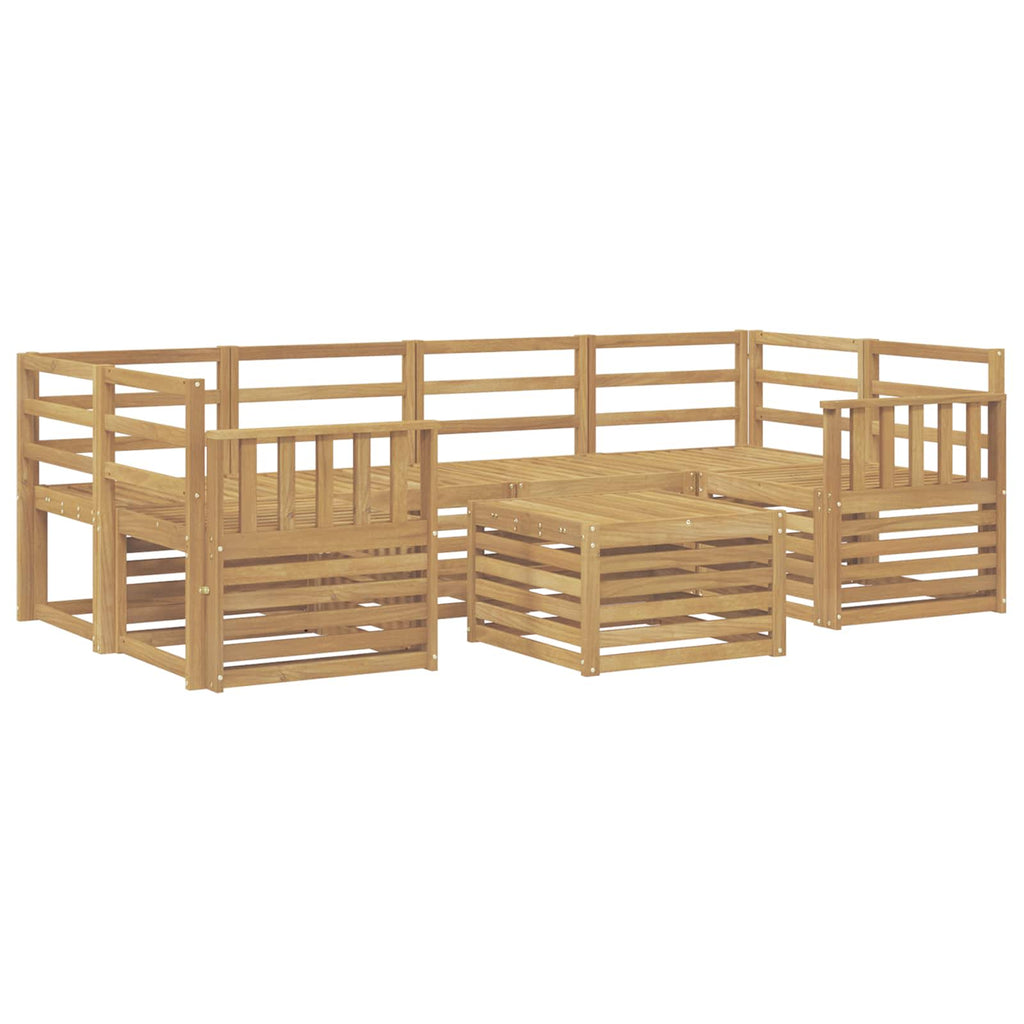 Outdoor-Sofagarnitur 7 pcs Weiß Massivholz Akazie