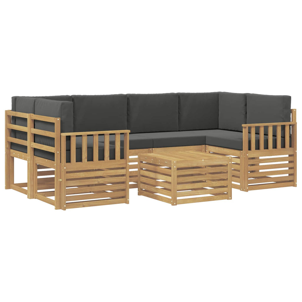 Outdoor-Sofagarnitur 7 pcs Weiß und Anthrazit Polyester