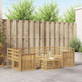 Outdoor-Sofagarnitur 7 pcs Weiß Massivholz Akazie