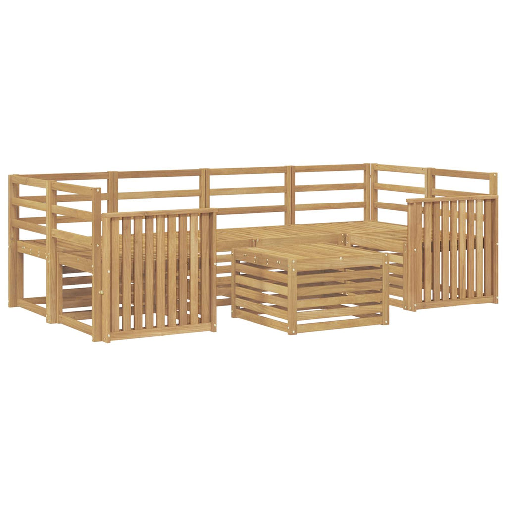 Outdoor-Sofagarnitur 7 pcs Weiß Massivholz Akazie
