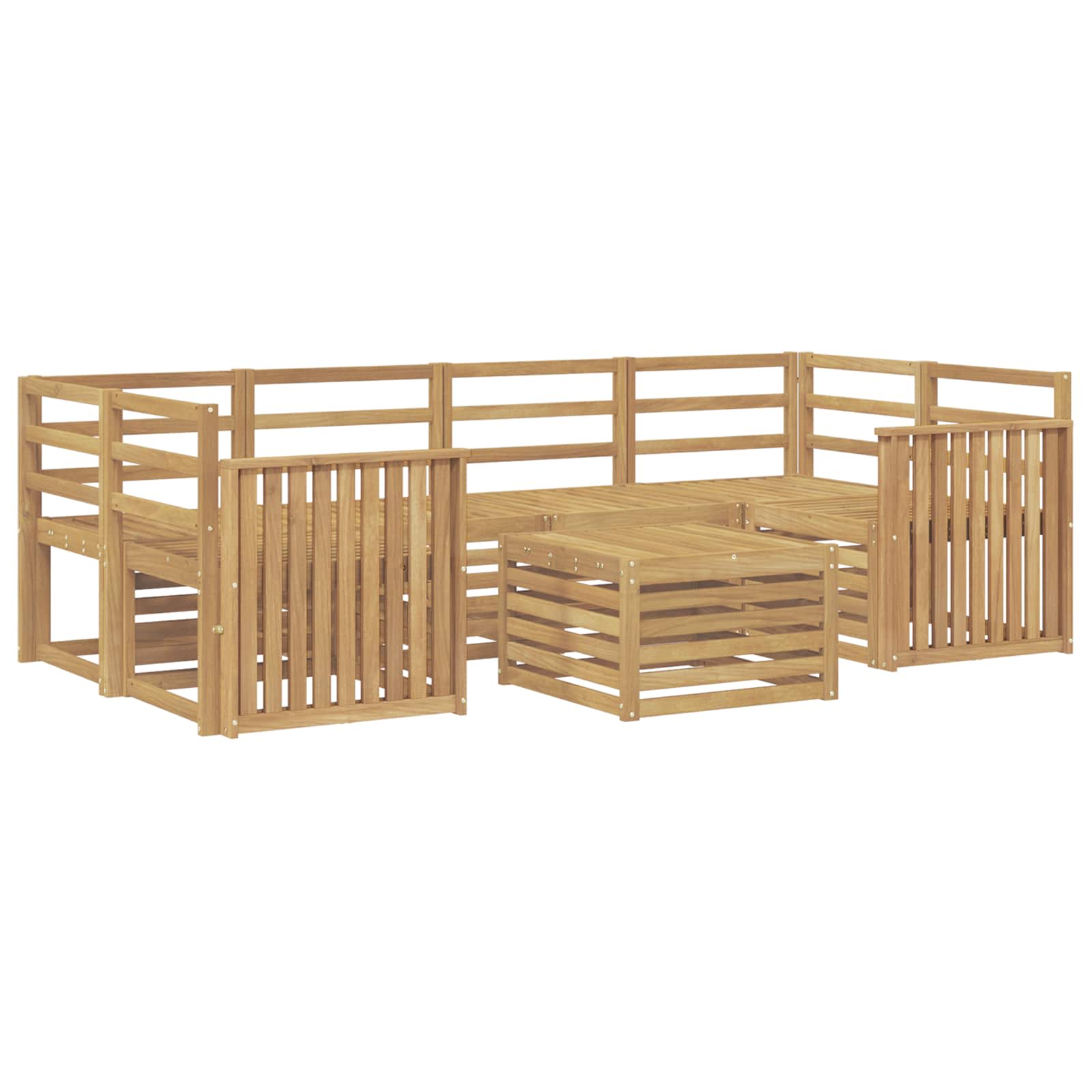 Outdoor-Sofagarnitur 7 pcs Weiß Massivholz Akazie